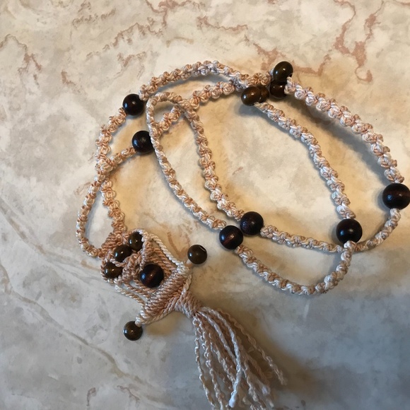 Vintage braided Long Necklace with Beading - 28 inches long - Picture 7 of 9